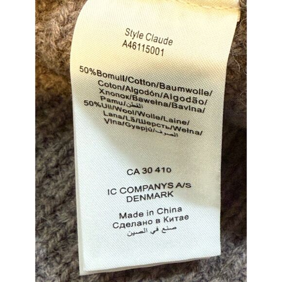 Jackpot Knitwear Open Front Cardigan Medium Taupe Button Detail Ribbed Knit - Picture 7 of 8